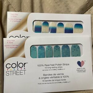 Color street nail blue design bundle
